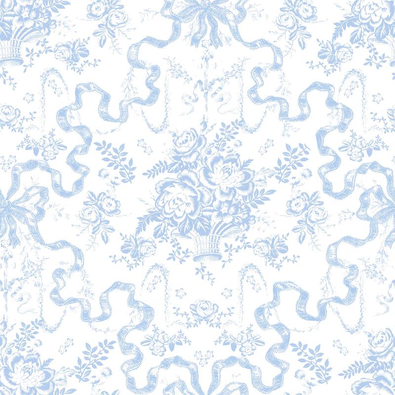 A-Street Prints Fairytale Blissful Blue Toile Wallpaper