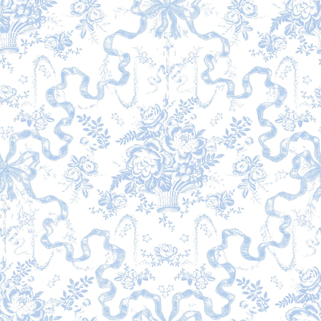 A-Street Prints Fairytale Blissful Blue Toile Wallpaper