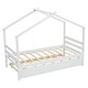 preview thumbnail 23 of 36, Kids and Baby Twin Size House-shaped Platform Bed with Pull-out Trundle