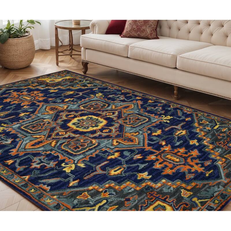 HomeRoots Medallion Bohemian Rectangle Area Rug - 96.00 in. x 60.00 in.  x 0.45 in.