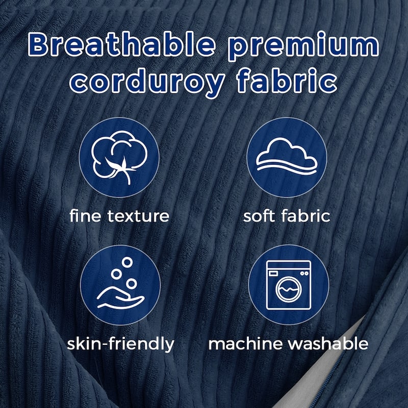 Giant Bean Bag, Corduroy Convertible Beanbag Folds from Lazy Chair to Floor Mattress Bed