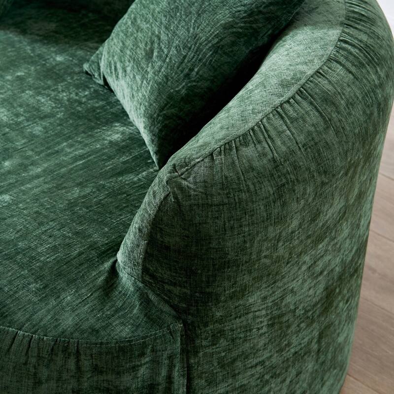 111.02" Curved Chenille Sectional Sofa, No Assembly Required