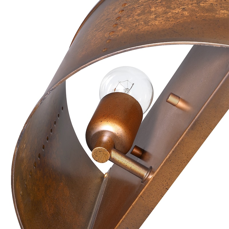 1-Light Damp Rated Antique Bronze Wall Sconce - 12-in W