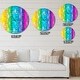 preview thumbnail 4 of 8, Designart 'Rainbow Effects Illustration' Oversized Modern Wall CLock