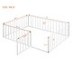 preview thumbnail 53 of 86, Montessori House Floor Bed Frame with Fence Metal Kids Floor Bed with Fence and Door, Slats Platform Bed for Boys Girls
