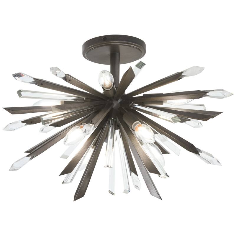 Metropolitan N1946 Elsa 8 Light 23" Wide Semi-Flush Ceiling Fixture - Midnight Graphite