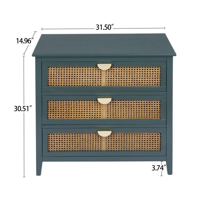 3 Drawer Cabinet,Natural rattan