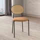 preview thumbnail 15 of 92, Leisuremod Euston Modern Velvet/Leather Dining Chair - Minimalist Wicker Back Accent Chair for Home Living Room & Kitchen Brown