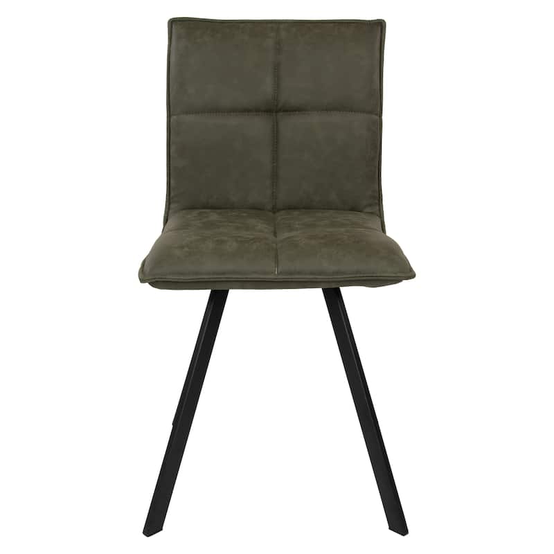 Wesley Modern Leather Dining Chair With Metal Legs Set of 4 by LeisureMod