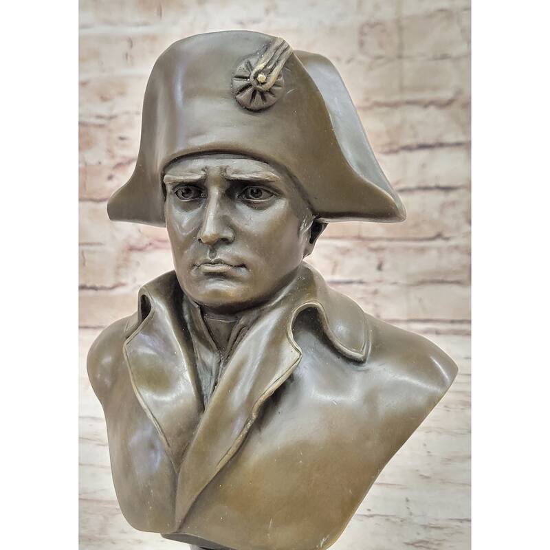 Napoleon Bonaparte Bronze Bust Sculpture Statue Figure Marble Base 9.5 Inches X 6 Inches