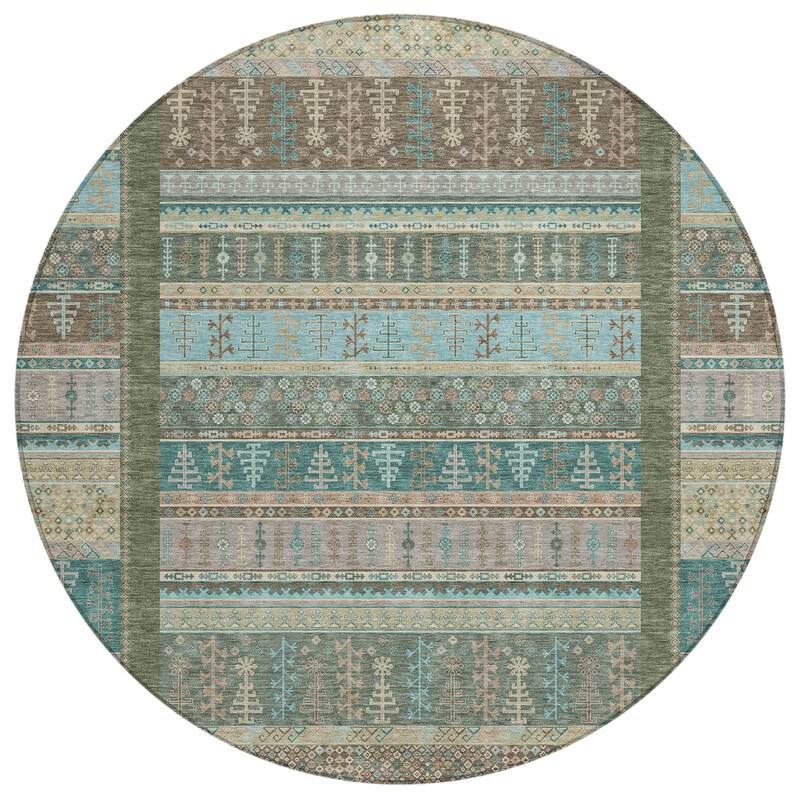 Machine Washable Indoor/Outdoor Global Kilim Chantille Rug