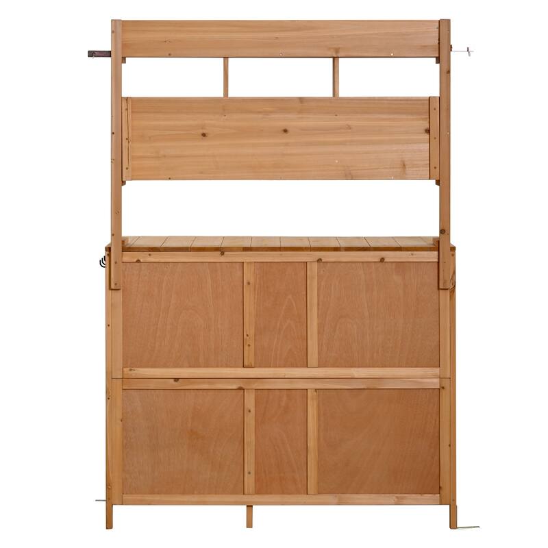 45" Farmhouse Patio Potting Bench Garden Workstation with 6 Drawers & Cabinet