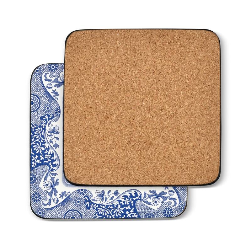 Pimpernel Set of 6 Blue Italian Coasters - 4 Inches Sq.