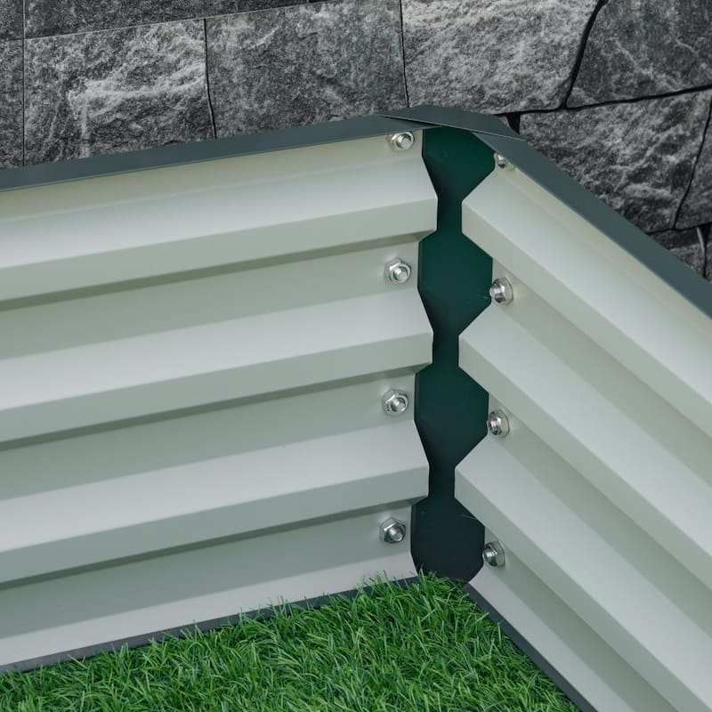 Galvanized Raised Garden Bed, 4' x 4' x 1' Metal Planter Box, for Growing Vegetables, Flowers, Herbs, Succulents, Green
