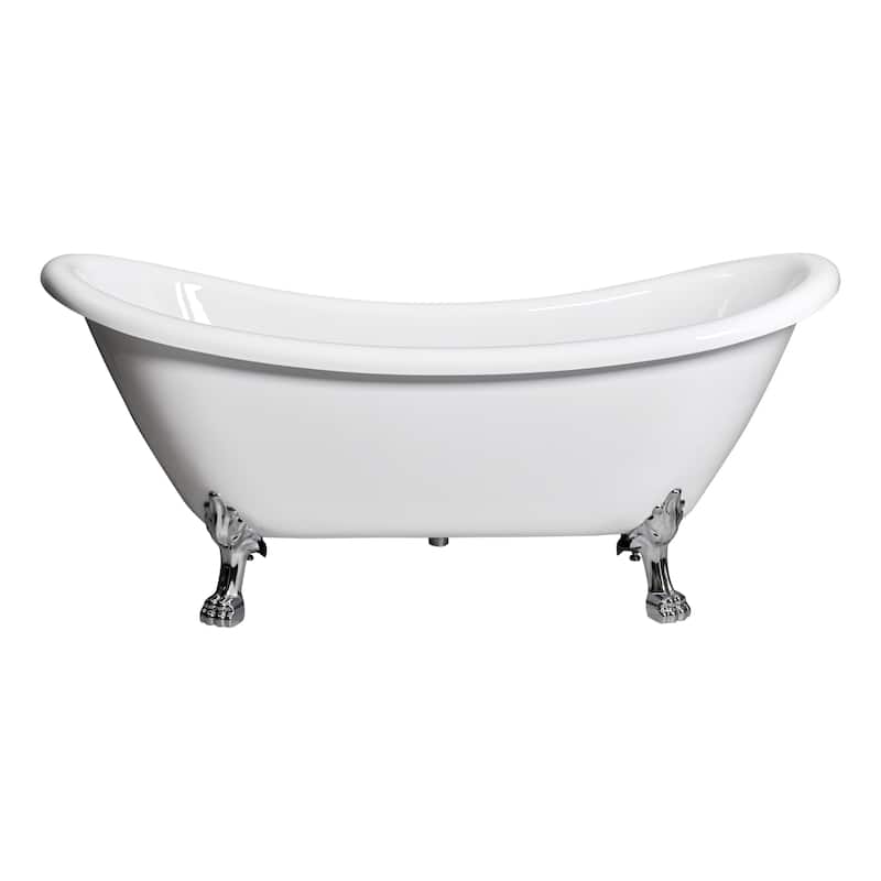 Daphne 59" & 69" Clawfoot Tub White or Black Acrylic Five Feet Colors