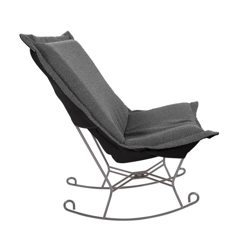 Allan Andrews Scroll Puff Rocker with Titanium Frame, Barbet Collection