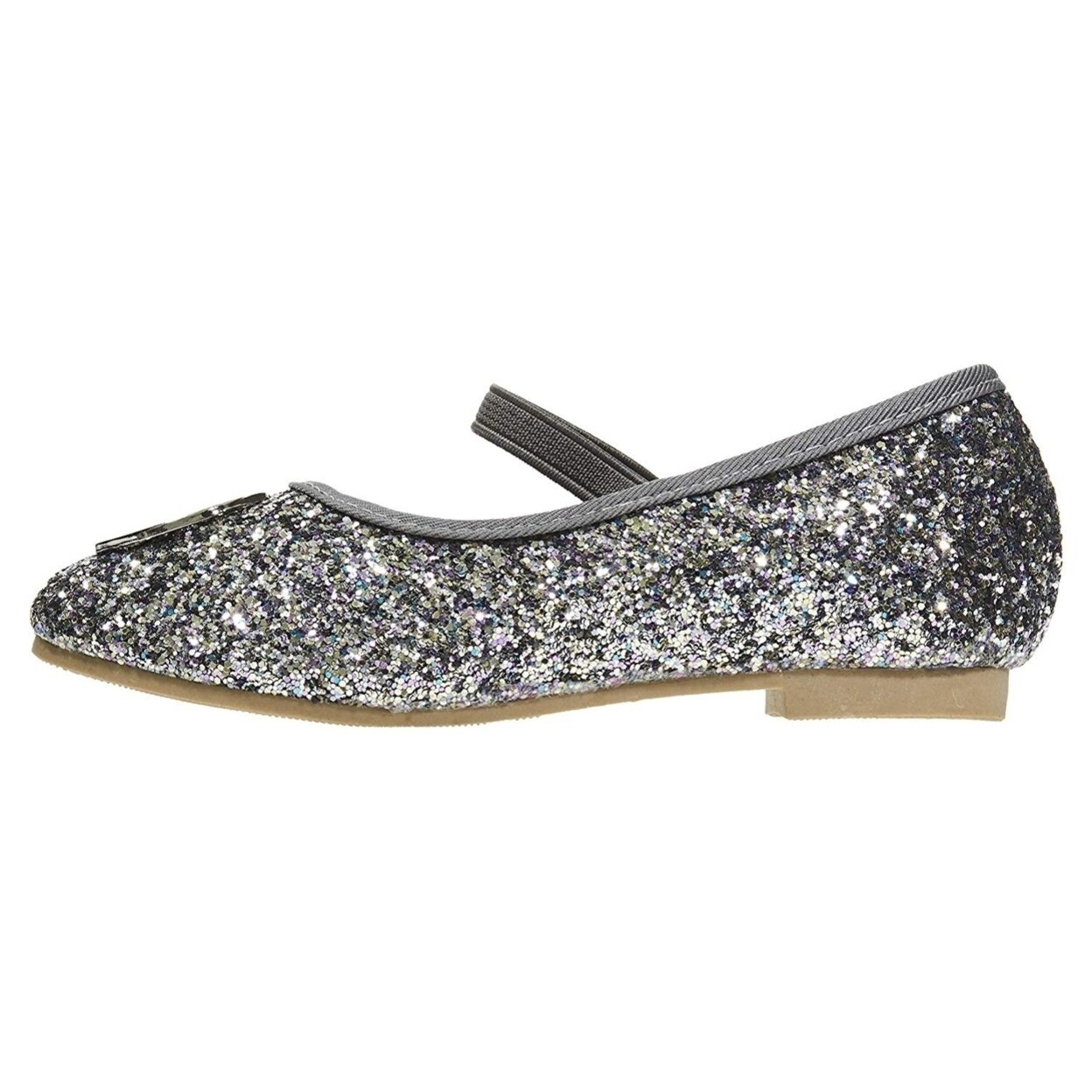 Bebe Toddler Girls Ballet Flats With Elastic Strap Chunky Glitter Mary Jane Sandals Overstock