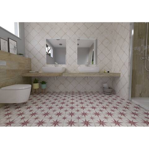 Industry Tile 9x9 Star Red Porcelain Tile Wall and Floor