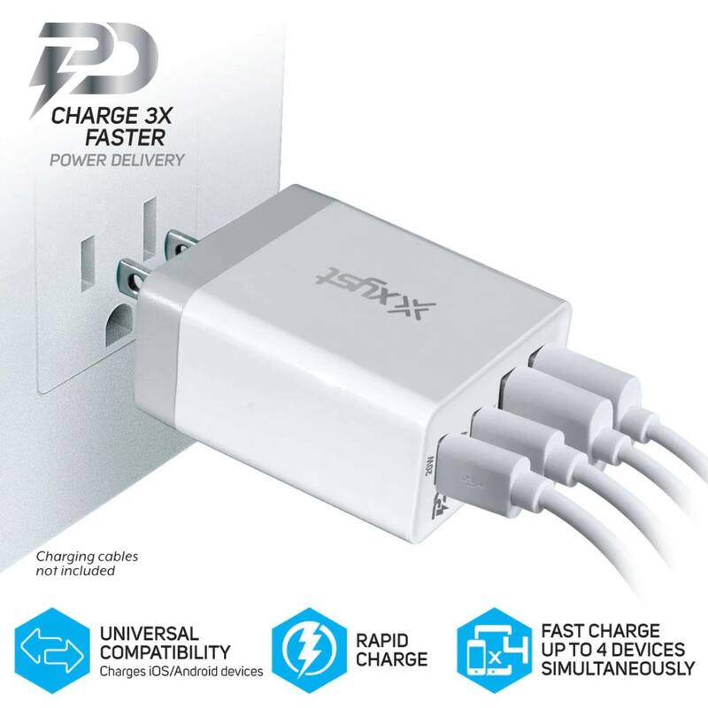 Xyst 35-Watt 4-Port USB-A and USB-C Wall Charger