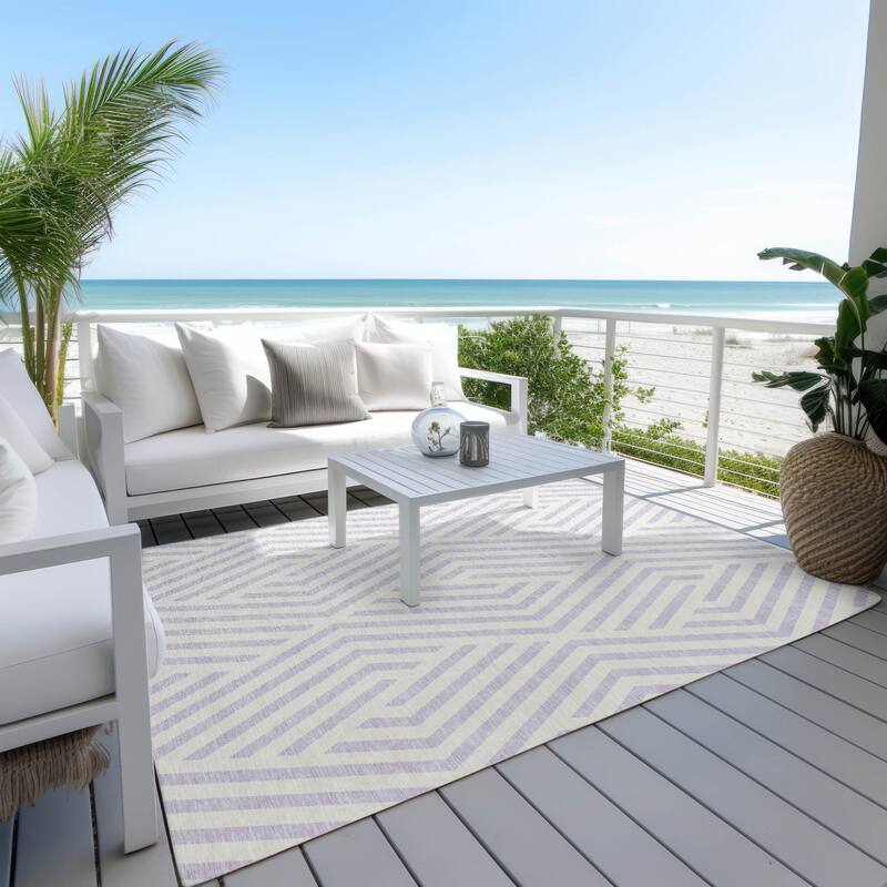 Alnara Abstract Shapes Weather Resistant Versatile Elegance Outdoor Rug