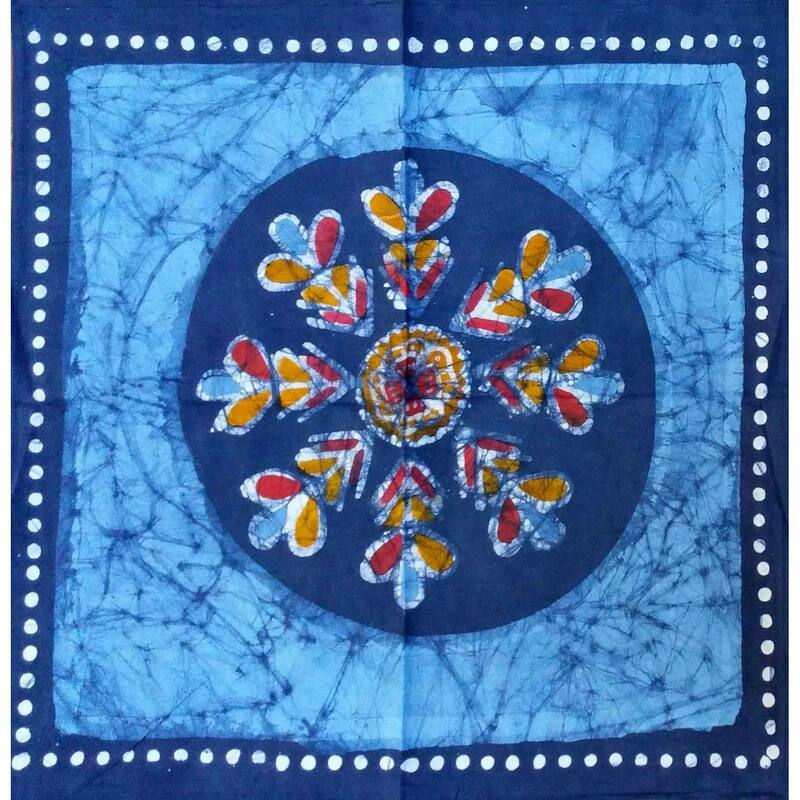 Spectacular Batik Floral Radiant Paisley Cotton Tablecloth Collection - Set of 4 Napkins