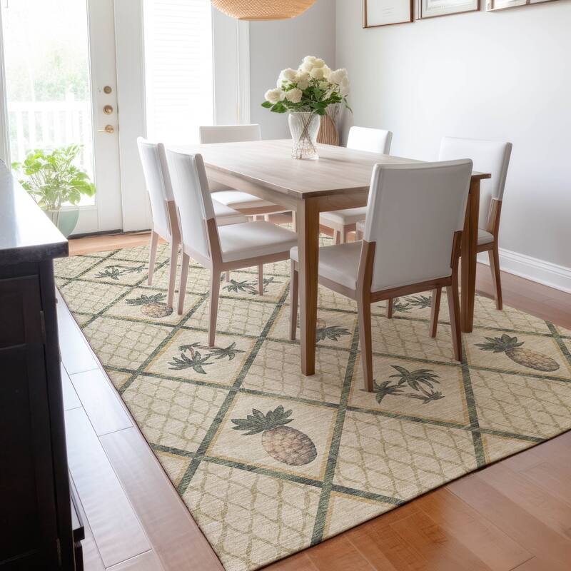 Premium Washable Super Soft Pineapple Palm Tree Mayfield Rug