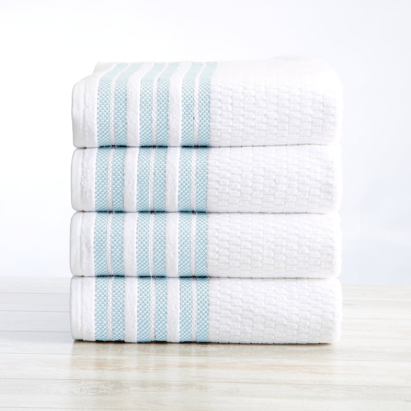 Luxurious Cotton Textured & Detailed Stripes Towel Set