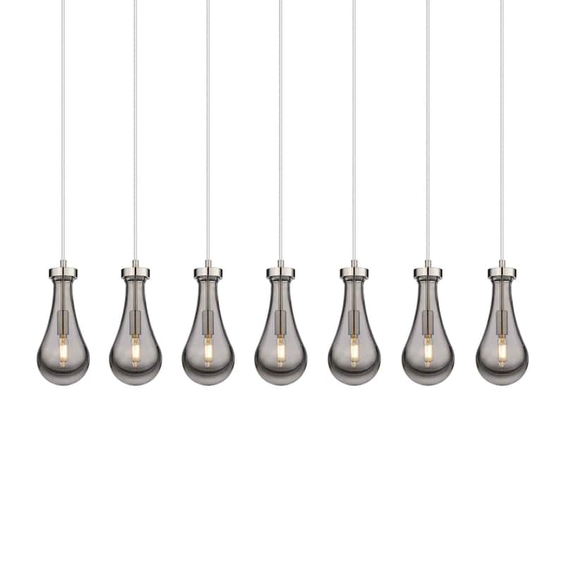 Innovations Lighting 127-451-1P-12-49 Owego Pendant Owego 7 Light 49" - Brushed Satin Nickel / Light Smoke