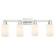 preview thumbnail 77 of 76, Innovations Lighting Endless Possibilities Arcadia - Clymer - 4 Light 31" Bath Vanity Light Matte White/Brushed Satin Nickel
