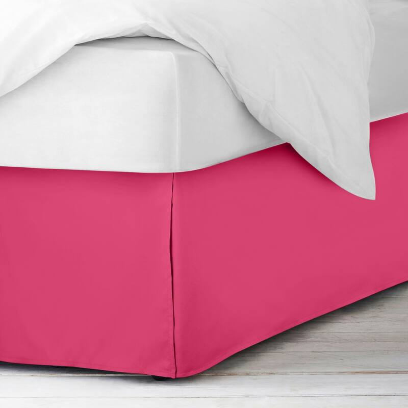 Clara Clark Pleated Bed Skirt-14 inch Tailored Drop - Soft Double Brushed Premium Microfiber Ruffle Bed Skirt - Includes 8 Pins