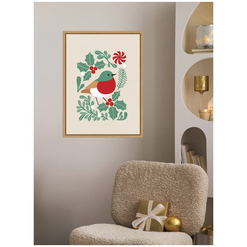 Kate and Laurel Sylvie Framed Canvas Christmas Icons Prima Set 1 by Dominique Vari