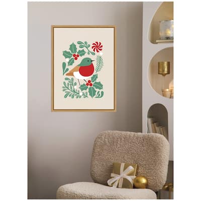 Kate and Laurel Sylvie Framed Canvas Christmas Icons Prima Set 1 by Dominique Vari