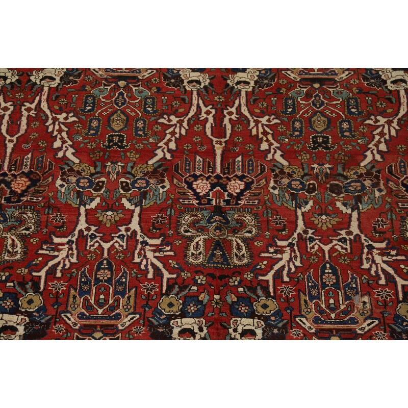 All-Over Bakhtiari Vintage Persian Area Rug Hand-Knotted Wool Carpet - 8'9" x 12'11"
