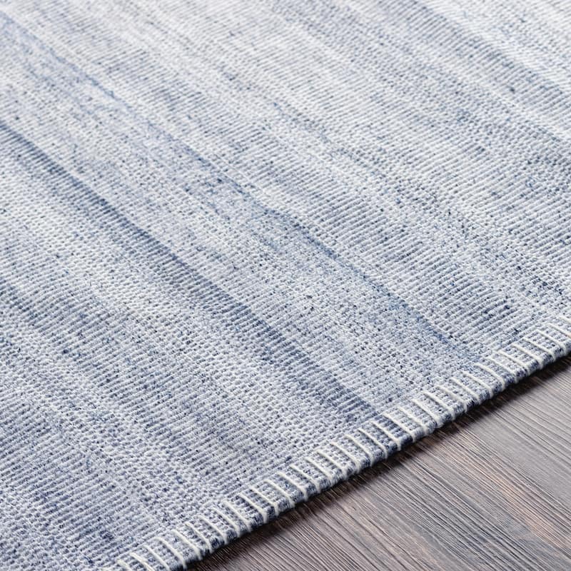 Fayla Handmade Solid Striped Viscose Area Rug