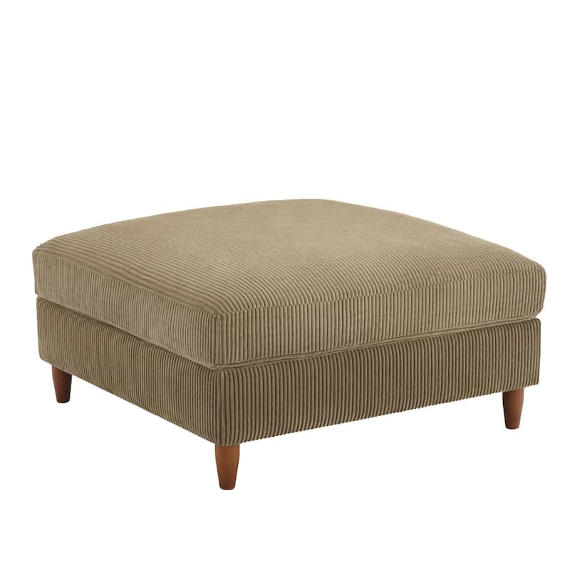38.13" Wide Square Corduroy Ottoman
