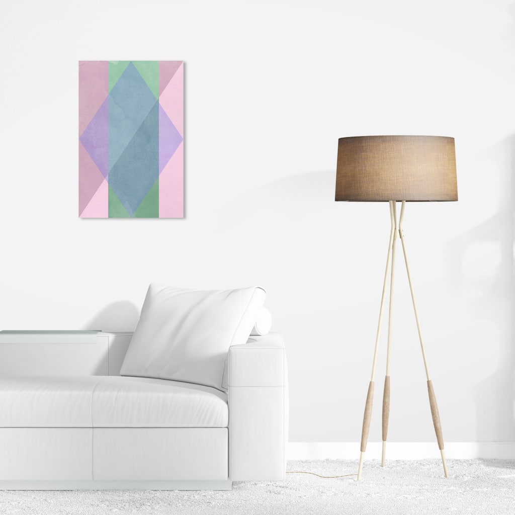 Wynwood Studio Canvas Abstract GEOMETRIC POP II Pink and Light Pink Mid-Century Modern Wall Art Canvas Print
