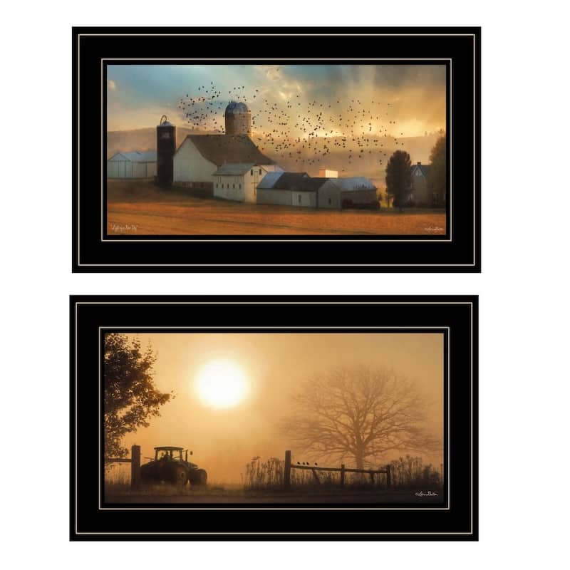 TrendyDecor4U Farmhouse "Light of a New Day Collection" Framed Print Wall Art by Lori Deiter