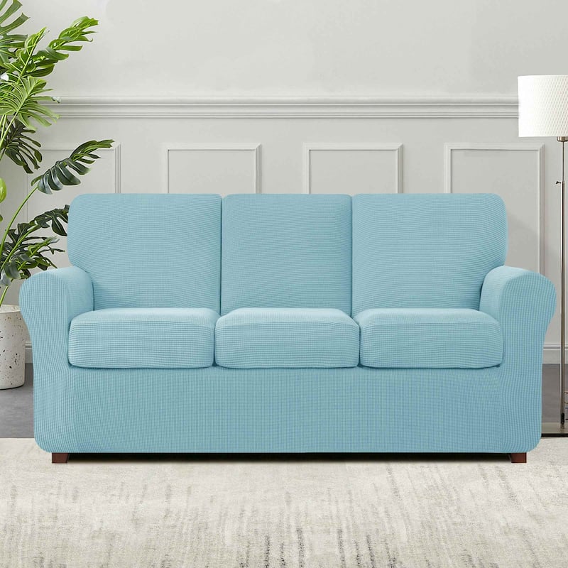 Subrtex 7-Piece Stretch Sofa Slipcover Sets with 3 Backrest Cushion Covers and 3 Seat Cushion Covers