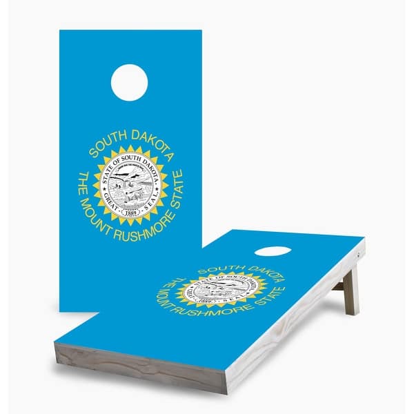 slide 2 of 7, South Dakota State Flag Cornhole Game (Choose Wraps or Boards) 2x4 Boards (24" x 48") - Include ALL Accessories