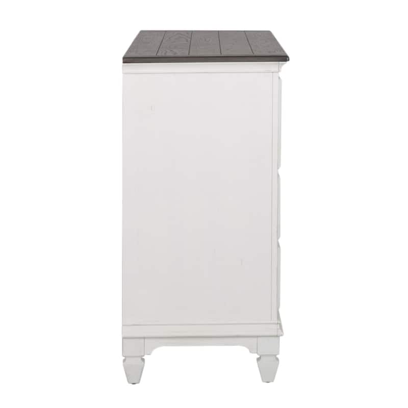 Copper Grove Allyson Park Wirebrushed White Charcoal 8 Drawer Dresser