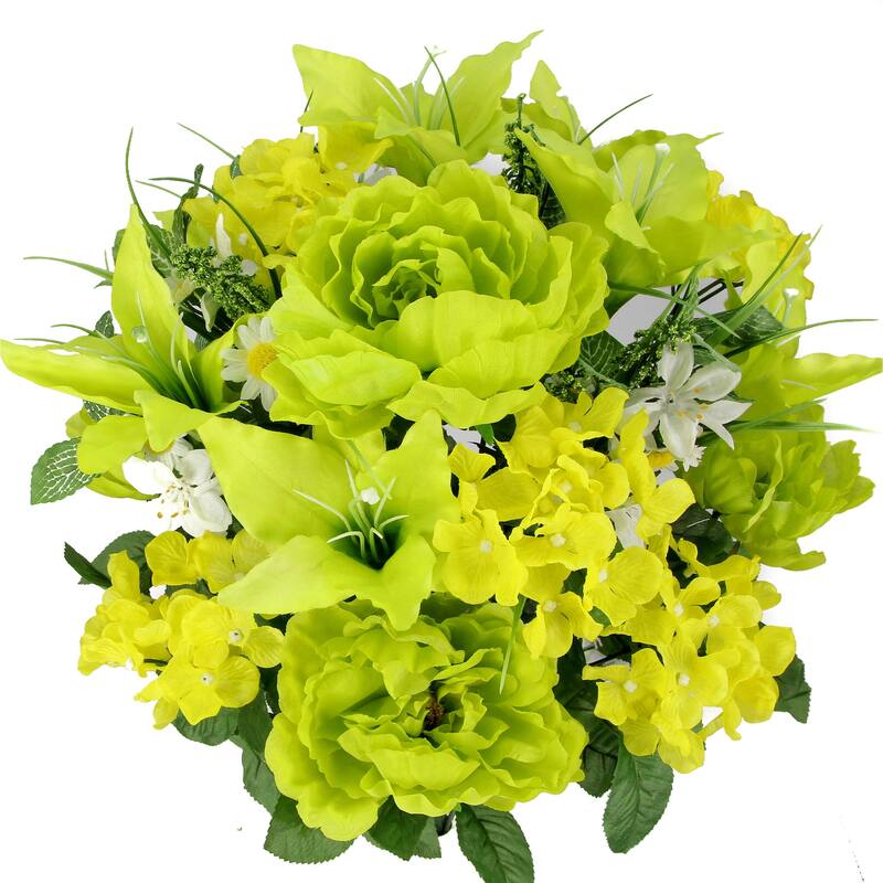 24-stem Faux Tiger Lily and Peony Mixed Bouquet