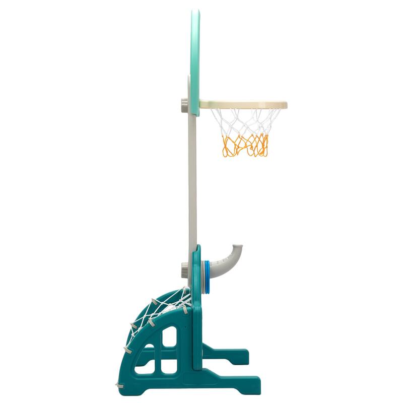 5-in-1 Kids Slide with Swing, Basketball Hoop and Toss Ring