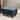 Acroma Denim Blue Faux Leather Living Room Ottoman Footstool