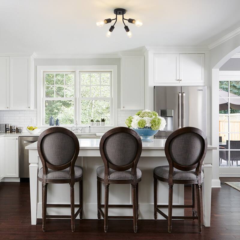 4-Light Semi Flush Mount Lights for Farmhouse Kitchen Dining Room