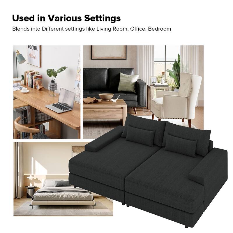Conradus Modren Oversize 57" Deep Square Arm Sofa by HULALA HOME