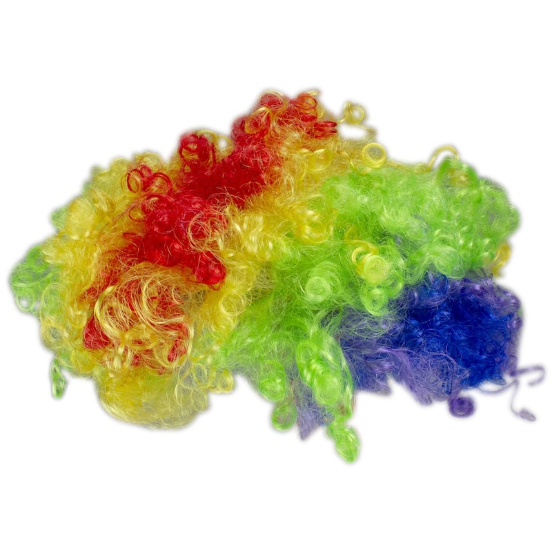 Unisex Adult Rainbow Curly Halloween Costume Accessory Wig - One Size