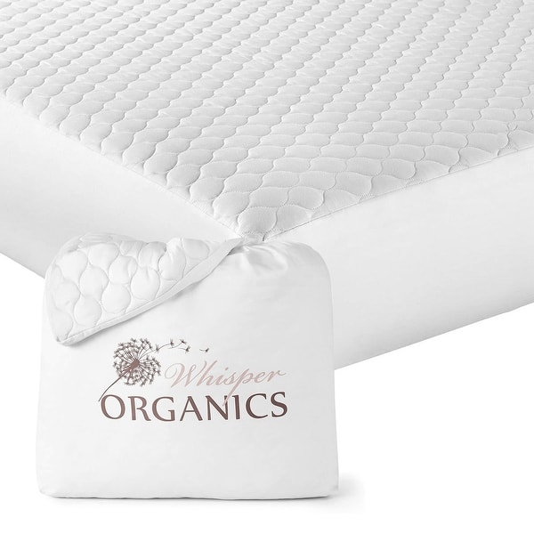 Organic Cotton Quilted Mattress Pad Protector - White - Queen