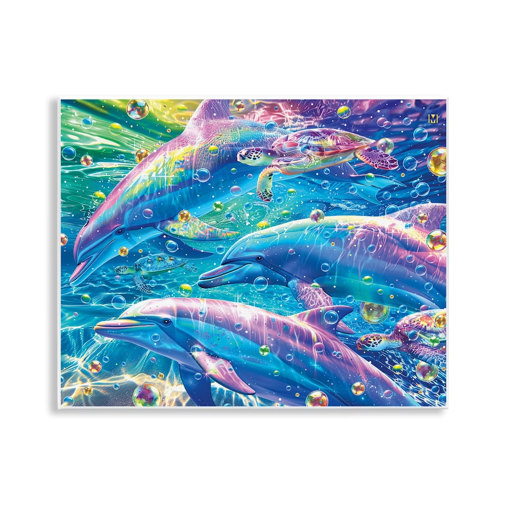 Stupell Chromatic Dolphins Trio Wall Plaque Art Design By Michael Ward