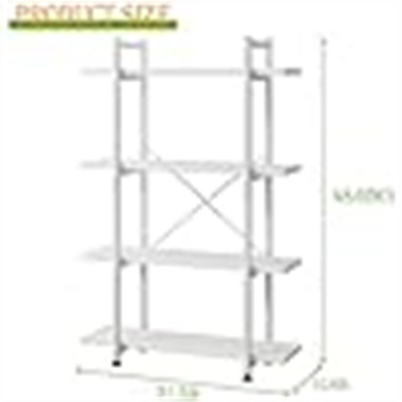Bookshelf 4 Tiers White Wooden Storage Shelf - 10.87"D x 31.5"W x 48.43"H