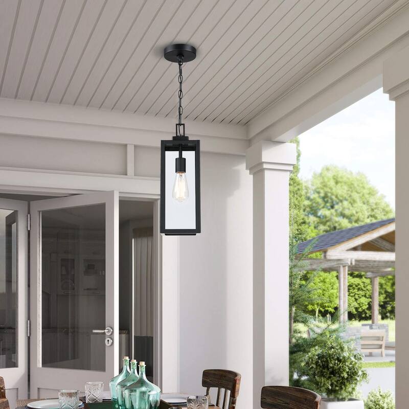 17" H 1-Light Outdoor Hanging Lantern Pendant Light-Dusk to Dawn could be chosen